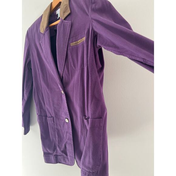 1980s-1990s Vintage Segrets Cotton Corduroy Button Down Jacket Purple Large JL - Picture 4 of 9